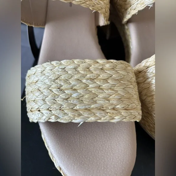 No Boundaries Women's Beige Woven Platform Sandals Size 11 - Picture 6 of 11